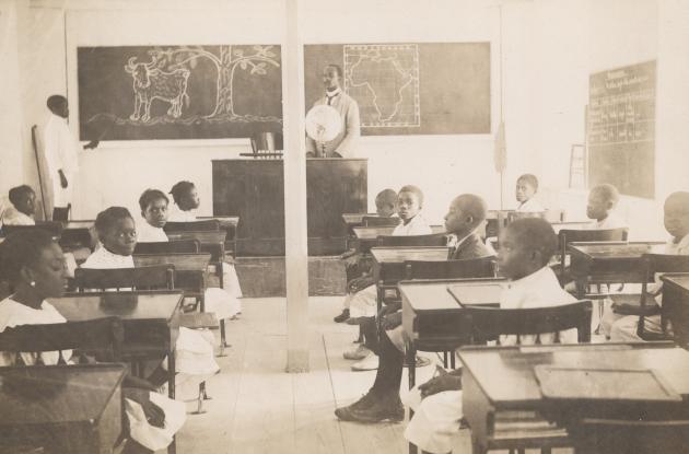 A classroom at a school in the Danish West Indies in 1860