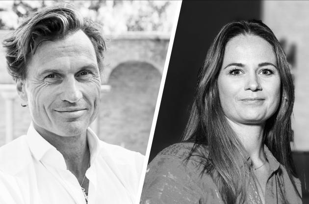 Split photo of Petter Stordalen and Mette Østergaard