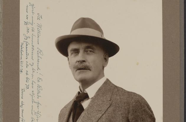 Portrætfotografi af Knut Hamsun