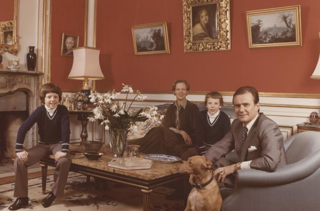 The royal family on a sofa at Amalienborg