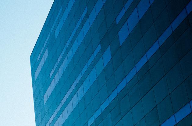 The Black Diamond from outside with blue sky in the background