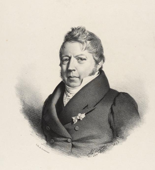 lithograph of professor of philology and archeology and director of Royal Coin and Medal Cabinet: PO Brøndsted