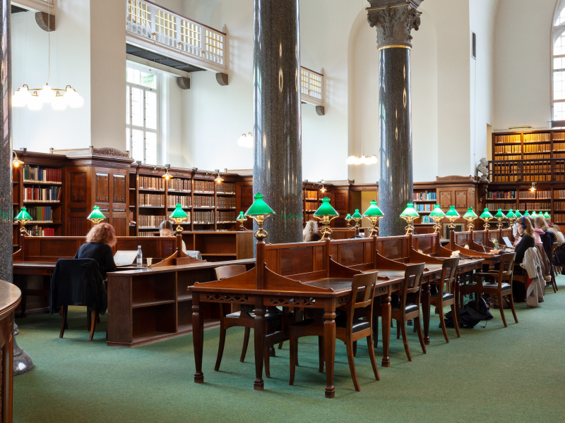 Interiør fra Gammel Læsesal, Det Kgl. Bibliotek, København