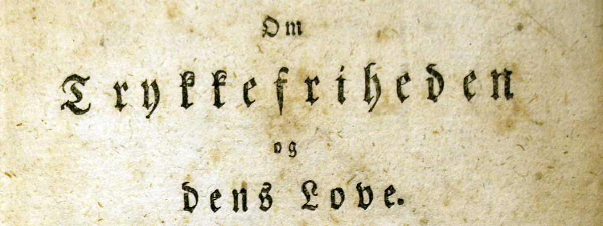 Titelbladet til  M.G. Birckners "Om Trykkefriheden og dens Love" 1797